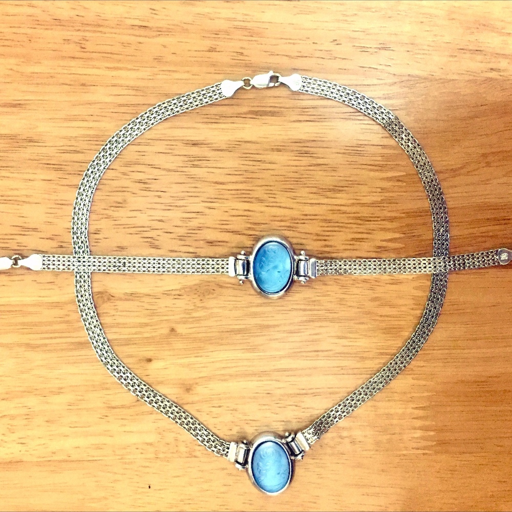 Milor Italy Silver Necklace and Bracelet Set